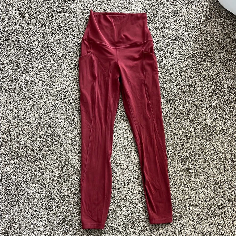 Lululemon Athletica Burgundy High-Rise Leggings